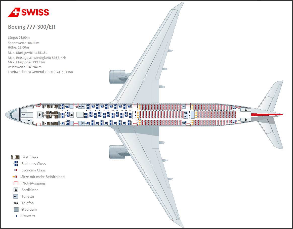 Схема самолёта Боинг 777-300 er