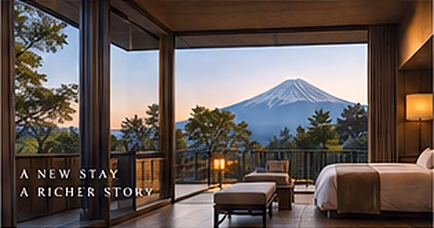 可眺望富士山的飯店客房